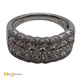 Le Vian Platinum 950 5-Row 1.65ctw Vanilla Diamond Band Ring Size 7