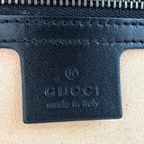 Gucci Black Calfskin Leather Medium Marmont Crossbody With Red White Blue Strap