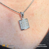 18K White Gold Princess Cut 0.96ctw Diamond Cluster Dangle Pendant
