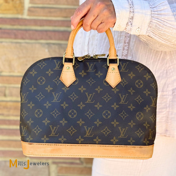 Vintage Louis Vuitton Alma MM Monogram Canvas Satchel Handbag 1996 M40878