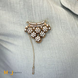 Antique 18K Yellow Gold Pearl Art Deco Brooch