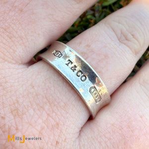 Tiffany & Co. 1837 Concave Band Ring Sterling Silver 925 Size 9.75