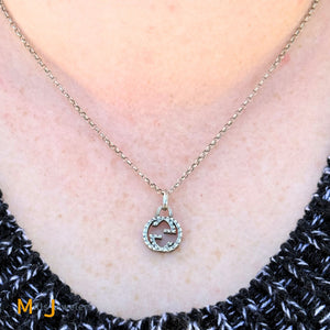Gucci Interlocking GG Pendant Sterling Silver 925 Chain Necklace
