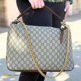 Gucci GG Supreme Monogram Coated Canvas Linea A Hobo Large Canvas Shoulder Bag