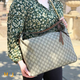 Gucci GG Supreme Monogram Coated Canvas Linea A Hobo Large Canvas Shoulder Bag