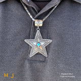 June Delgarito Navajo Sterling Silver 925 Turquoise Star Pendant