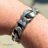 SCOTT KAY 18K Yellow Gold 925 Sterling Silver Heavy Link Bracelet
