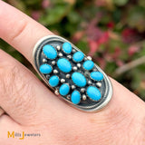 Paul Livingston Navajo Sterling Silver 925 Sleeping Beauty Turquoise Ring Size 7