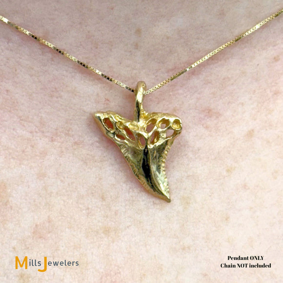 Vintage 14k Yellow Gold Shark Tooth Slide Pendant