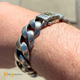 SCOTT KAY 18K Yellow Gold 925 Sterling Silver Heavy Link Bracelet