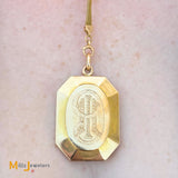 Antique 14K Yellow Gold Photo Keepsake Locket Necklace 16"