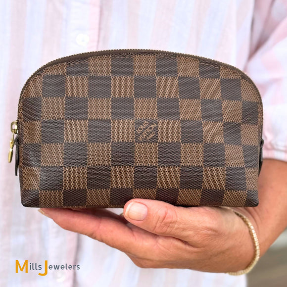 Louis Vuitton Cosmetic Pouch Damier Ebene Coated Canvas N47516