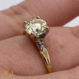 18K Yellow and White Gold 0.80ctw Diamond Engagement Wedding Ring Size 6