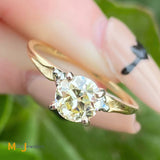 18K Yellow and White Gold 0.80ctw Diamond Engagement Wedding Ring Size 6