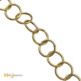 14K Yellow Gold Round Link Chain 17"