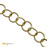 14K Yellow Gold Round Link Chain 17"