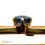 Vintage 14K Yellow Gold 0.28ct Blue Sapphire 0.05ctw Diamond and Pearl Lapel Pin