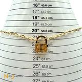 Vintage Golden Clef International S.P.A. 14K Yellow Gold Hollow Link Chain with Lock Necklace