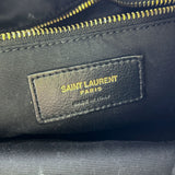 Yves Saint Laurent Black Lambskin Matelasse Monogram Joe Drawstring Backpack