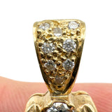 Vintage 14K Yellow Gold 4.76ct Jade and 1.04ctw Diamond Slide Pendant