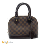 Louis Vuitton Alma BB Damier Ebene Canvas Shoulder Bag 2017