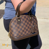 Louis Vuitton Alma BB Damier Ebene Canvas Shoulder Bag 2017