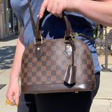 Louis Vuitton Alma BB Damier Ebene Canvas Shoulder Bag 2017
