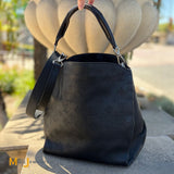 Louis Vuitton Babylone BB Black Mahina Leather Satchel 2015