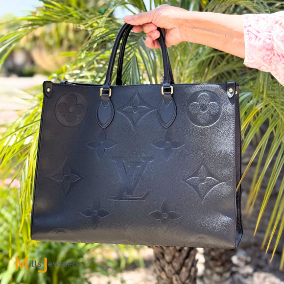 Louis Vuitton Black Giant Monogram Empreinte On the Go GM Shoulder