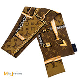 Louis Vuitton Monogram Confidential Bandeau Silk Scarf Brown 2018 M78655