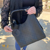 Louis Vuitton Carmel Mahina Perforated Leather Monogram Black Hobo Bag