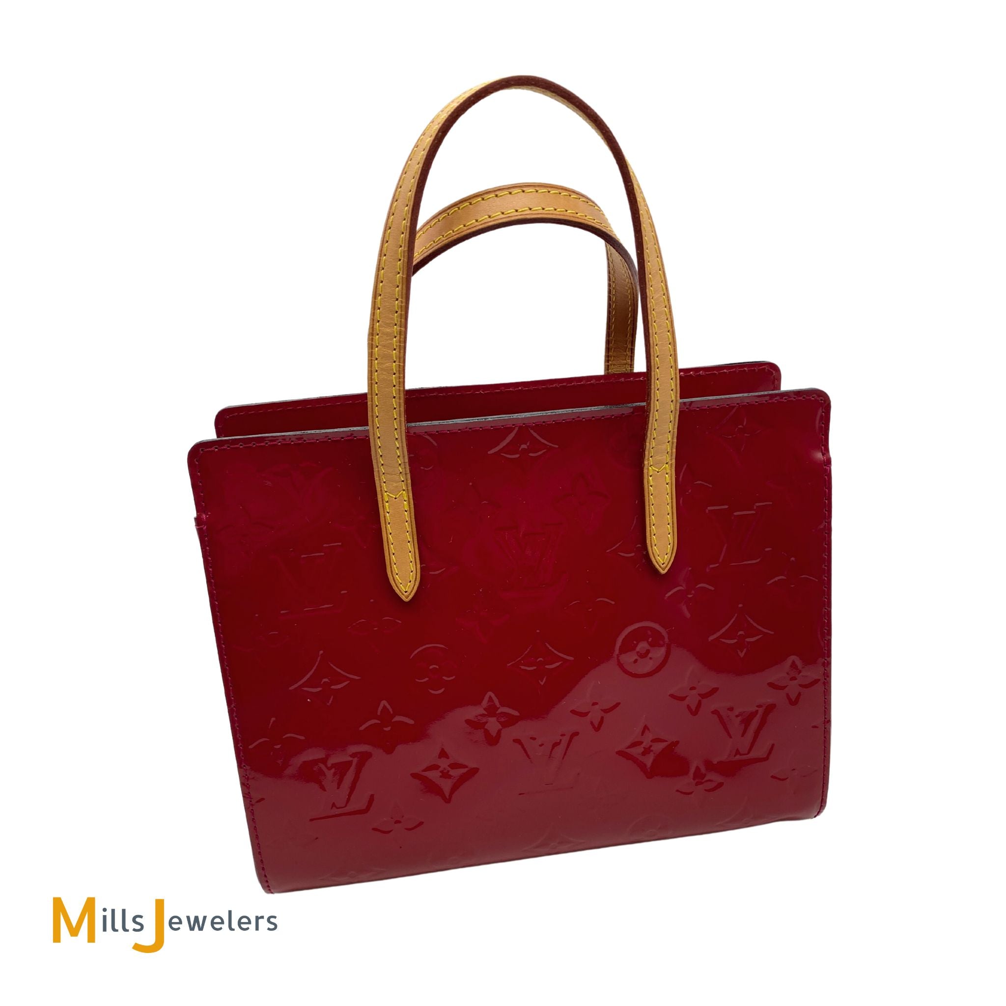 Louis Vuitton - Red Patent Leather Monogram Embossed Vernis