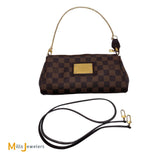 Louis Vuitton Eva Clutch Damier Ebene Canvas with Shoulder Strap