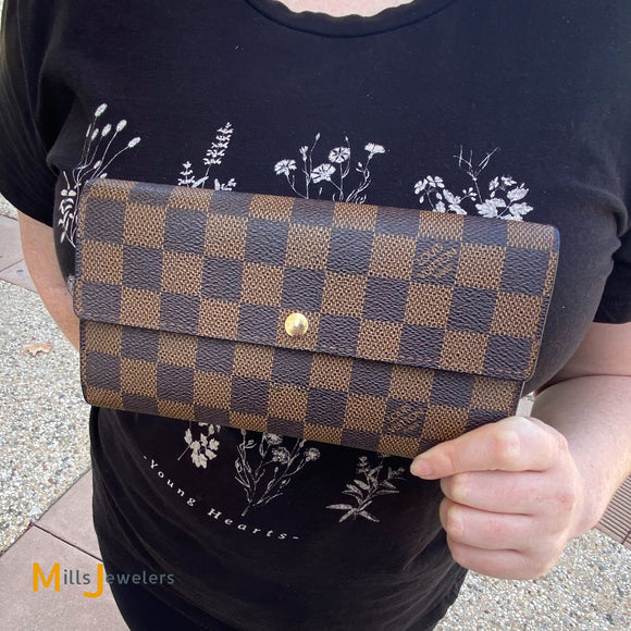 Louis Vuitton Damier Ebene Portefeuille Sarah Wallet 2009