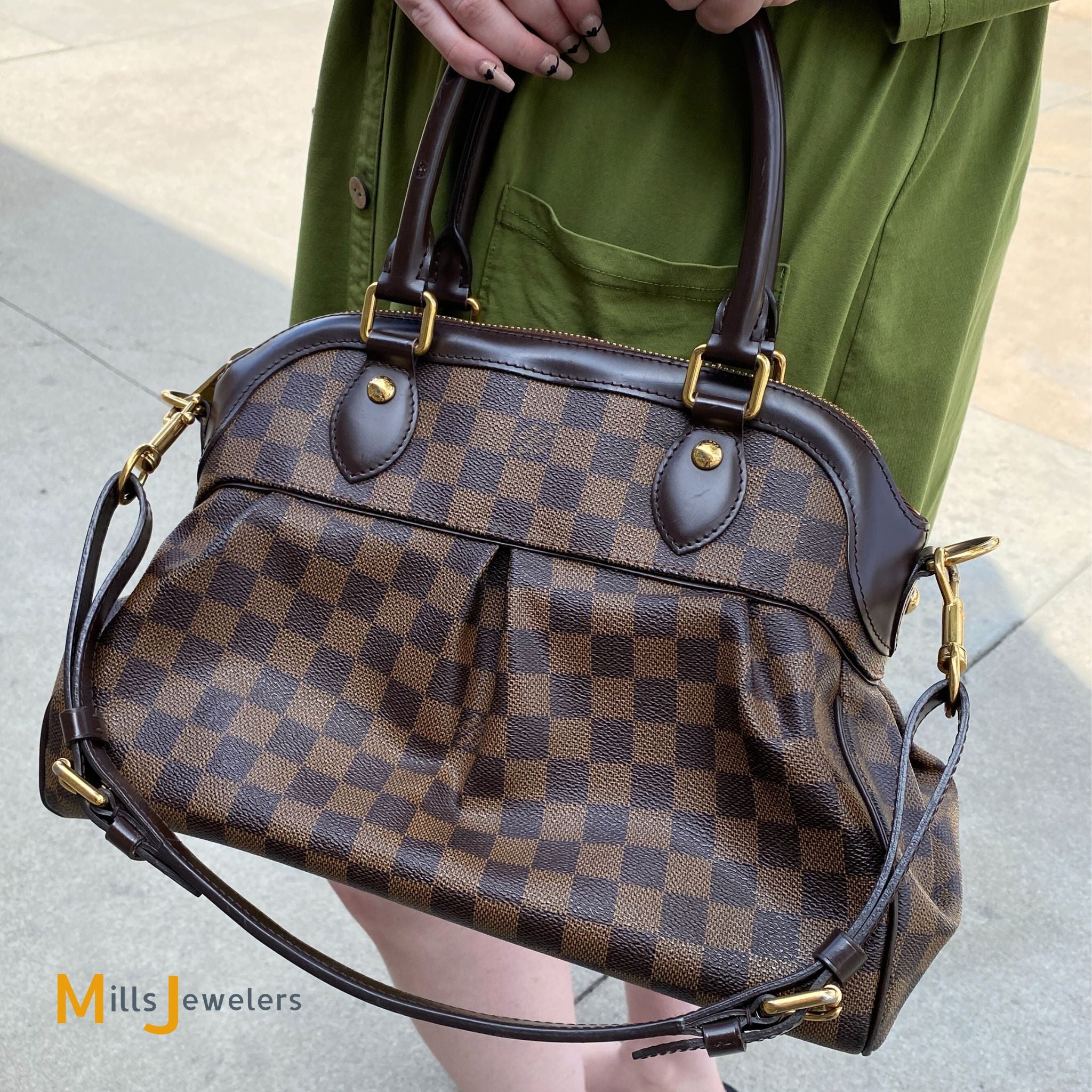 Louis Vuitton Trevi PM Damier Ebene Satchel Shoulder Bag