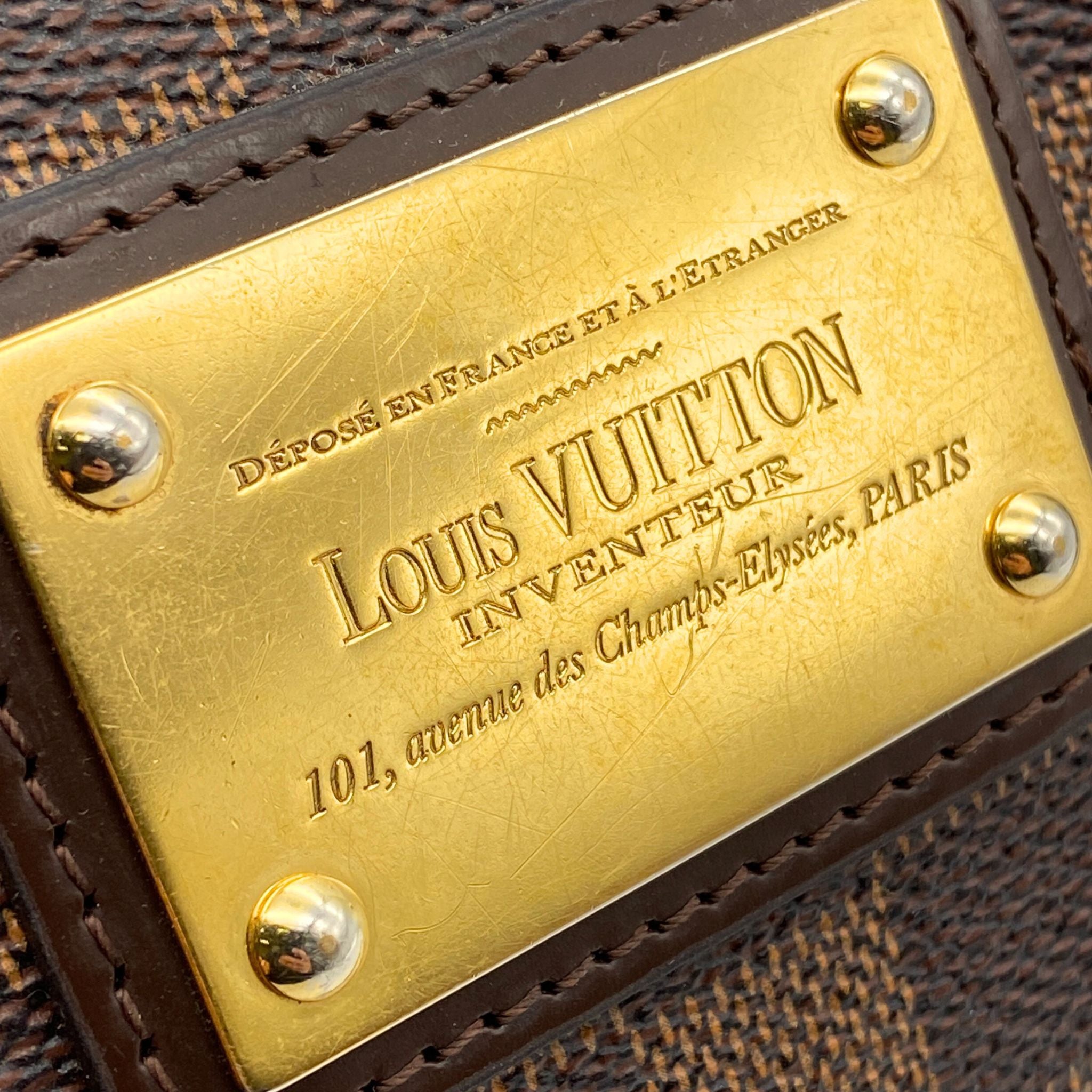 Louis Vuitton Eva Clutch Damier Ebene Canvas with Shoulder Strap