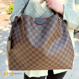 Louis Vuitton Graceful MM Damier Ebene Coated Canvas Shoulder Bag Tote N44045 2020