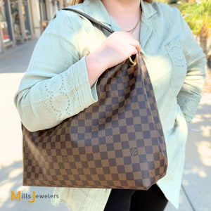 Louis Vuitton Graceful MM Damier Ebene Coated Canvas Shoulder Bag Tote N44045 2020
