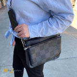 Louis Vuitton Graphite Trio Messenger Bag, Pouch, and Zipped Coin Purse