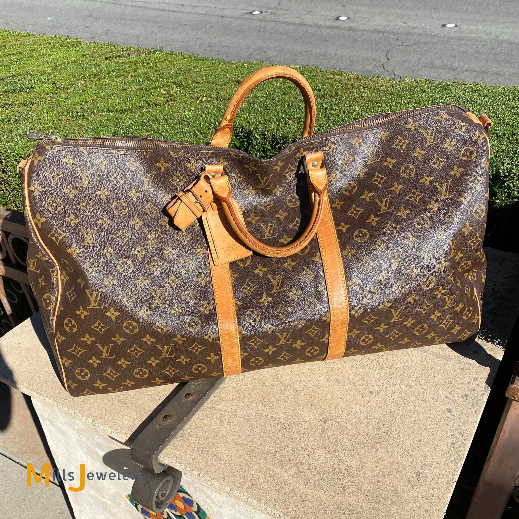 Louis Vuitton Vintage Monogram Keepall 60 Duffle Bag Brown