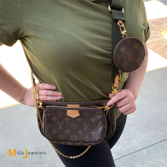Louis Vuitton Khaki Multi Pochette Accessoires Monogram Canvas