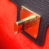 Louis Vuitton Lockmeto Marine Rouge Leather Shoulder Handbag M54571 2018