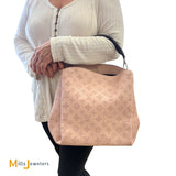 Louis Vuitton Magnolia Mahina Leather Babylone PM Satchel Handbag 2016