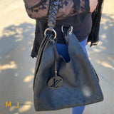 Louis Vuitton Carmel Mahina Perforated Leather Monogram Black Hobo Bag