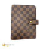 Louis Vuitton Medium Ring Agenda Cover Damier Ebene with Notepad Refills