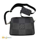 Louis Vuitton Graphite Trio Messenger Bag, Pouch, and Zipped Coin Purse
