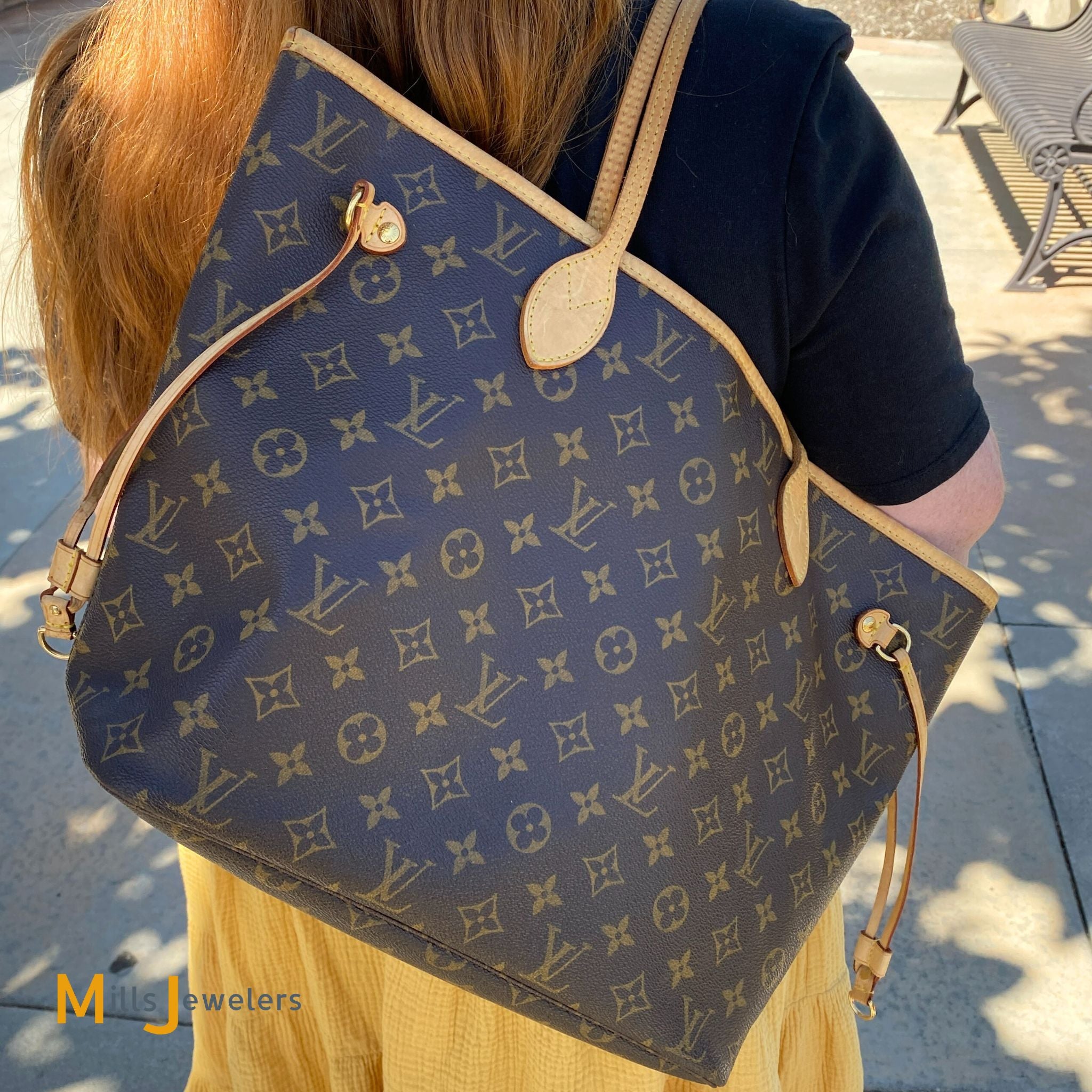 Louis Vuitton Neverfull mm Monogram Canvas Tote Bag 2008