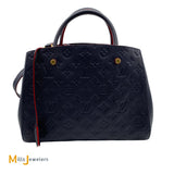 Louis Vuitton Montaigne MM Marine Rouge Monogram Empreinte Shoulder Bag