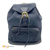 Louis Vuitton Vintage Montsouris GM Monogram Denim Navy Blue Backpack 2003