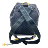 Louis Vuitton Vintage Montsouris GM Monogram Denim Navy Blue Backpack 2003
